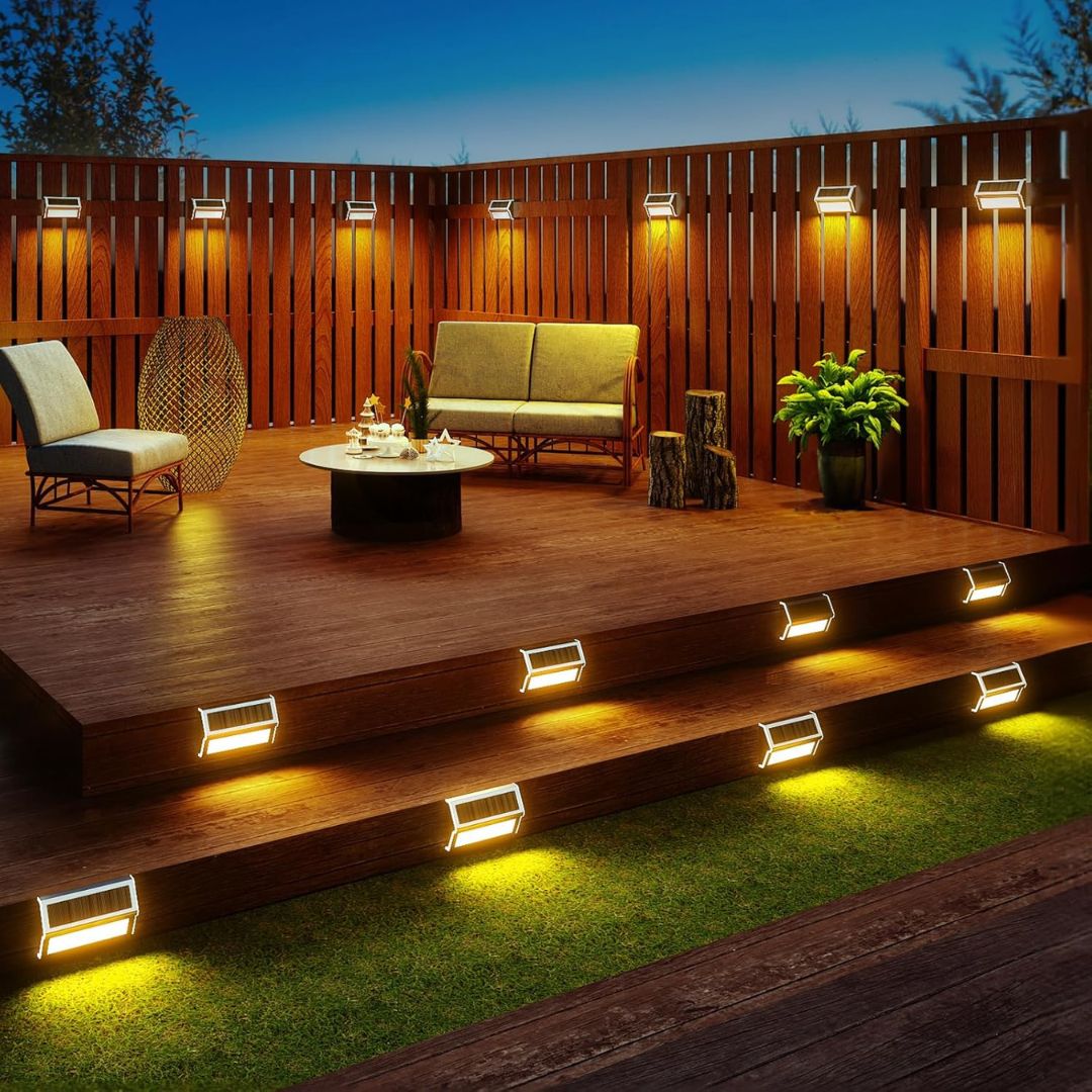 Solar LED Wandleuchte Außen – Edelstahl, Warmweiß, Mit Sensor