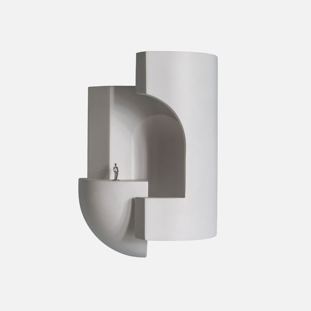 Wandleuchte Weiß Gips LED Innenlampe Gebogene Form