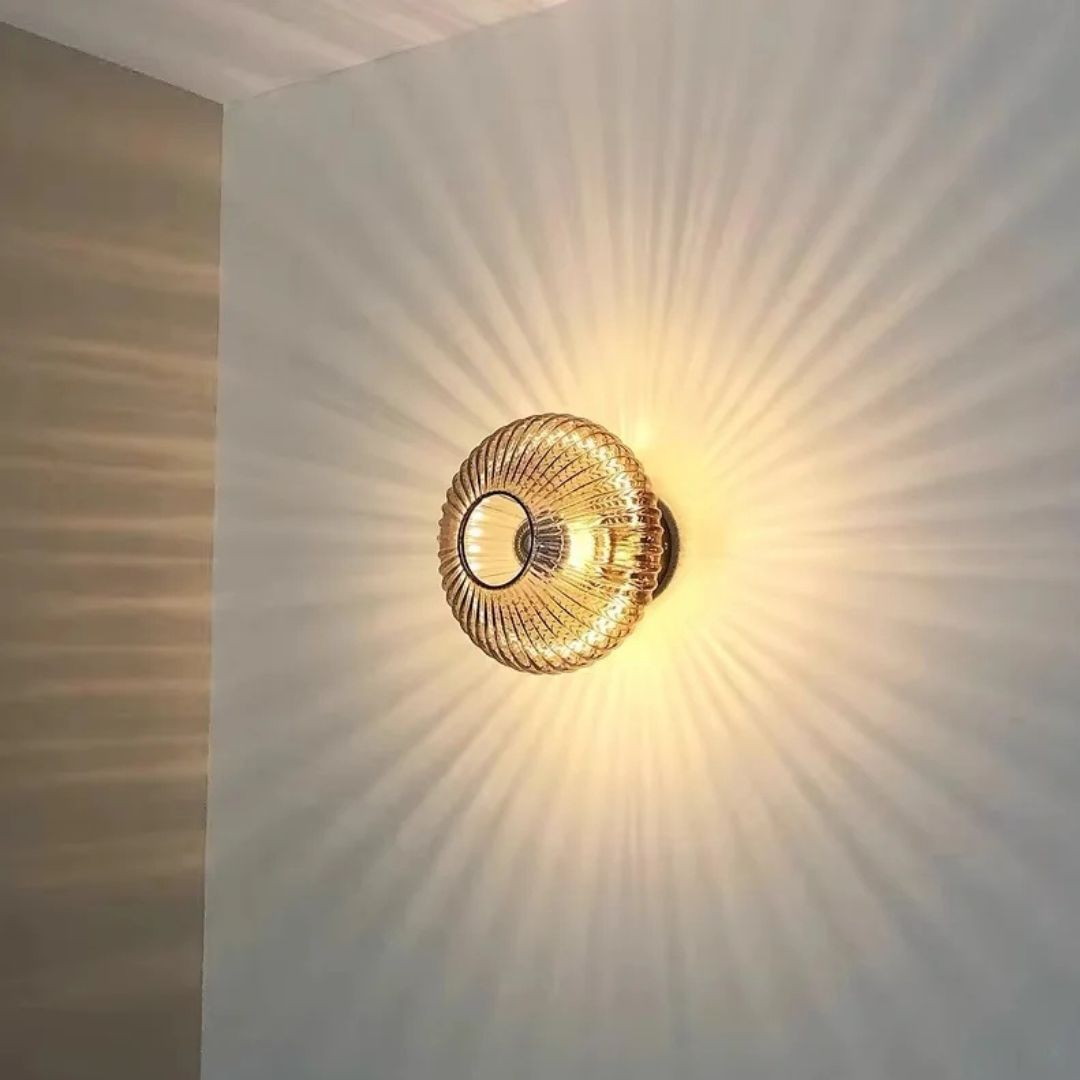Retro Glas-Wandleuchte Rauchgrau LED E27 Warmweiß