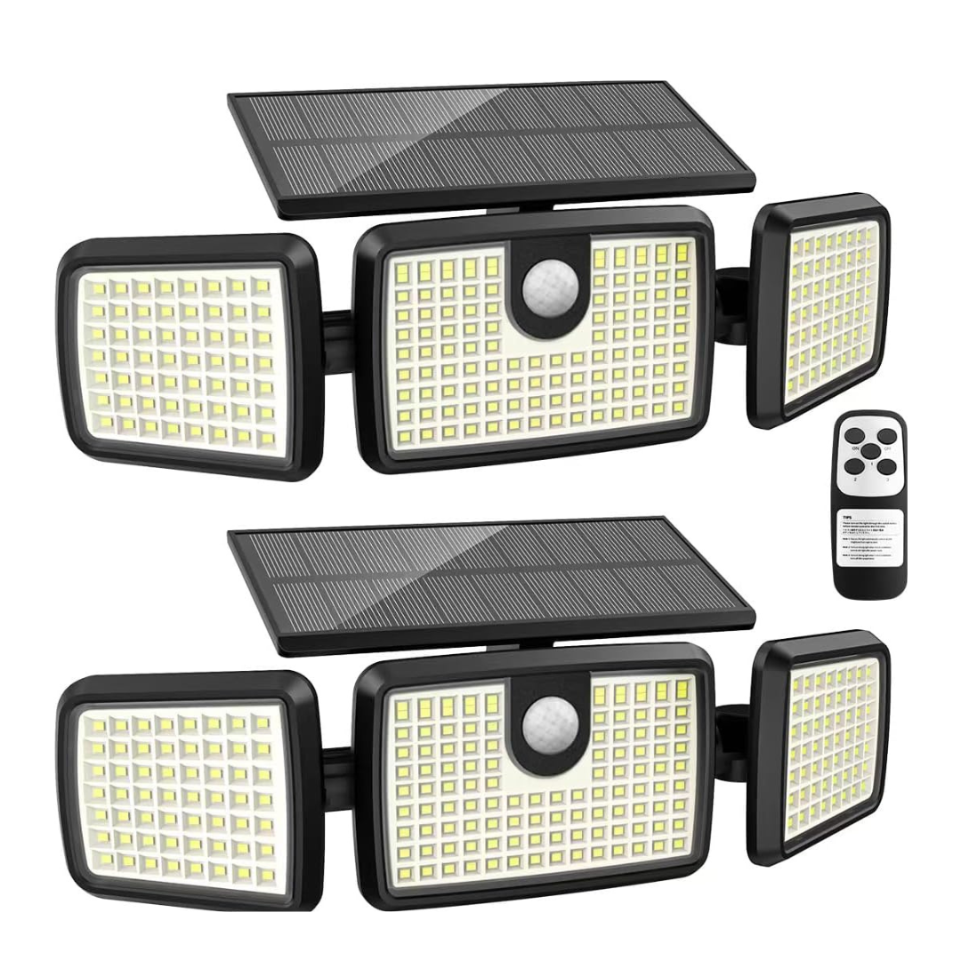 Solar-Deckleuchten außen, 232 LEDs, Bewegungsmelder & Fernbedienung