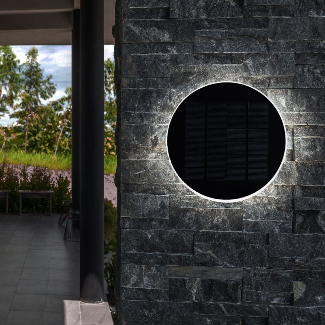 Solar-LED-Gartenleuchte mit Erdspieß Schwarz Außenlampe