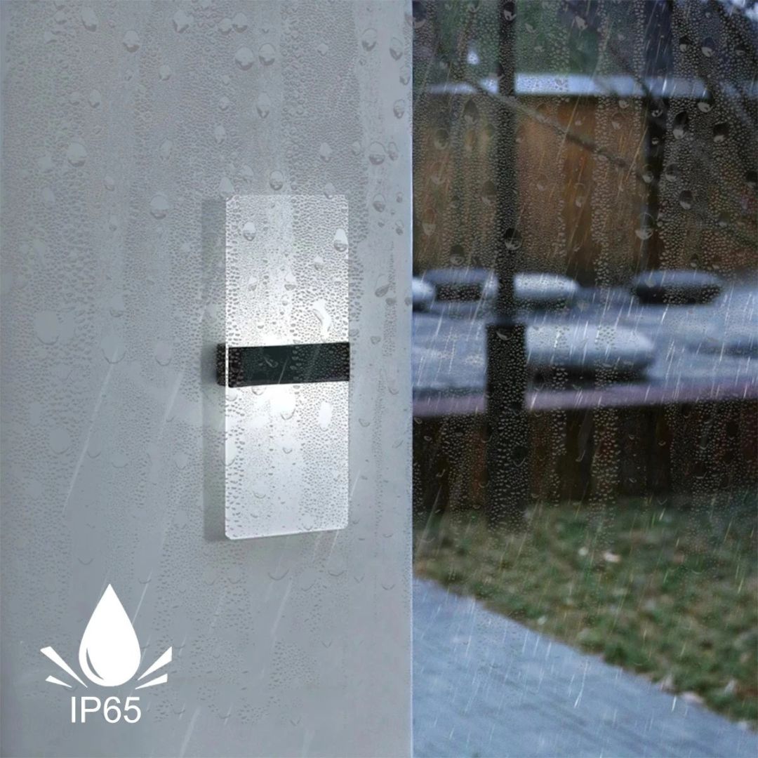 2er-Set Solar-Wandleuchten Wasserdicht LED Außen mit Warmweiß-Modus