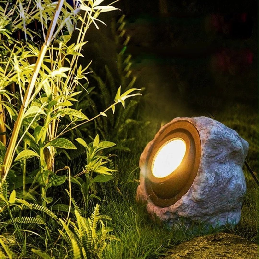 Solar-Felsenleuchte LED Außenstrahler Wasserdicht IP65 – Warmweiß