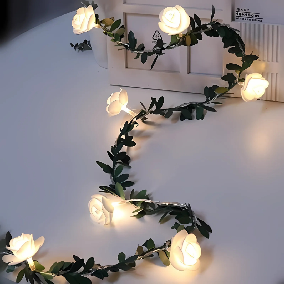 Rosenblüten LED Lichterkette Batteriebetrieben 1,5–6 m Warmweiß