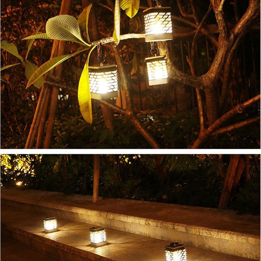 Solar LED Laternenlichter Außen Wasserdicht Warmweiß