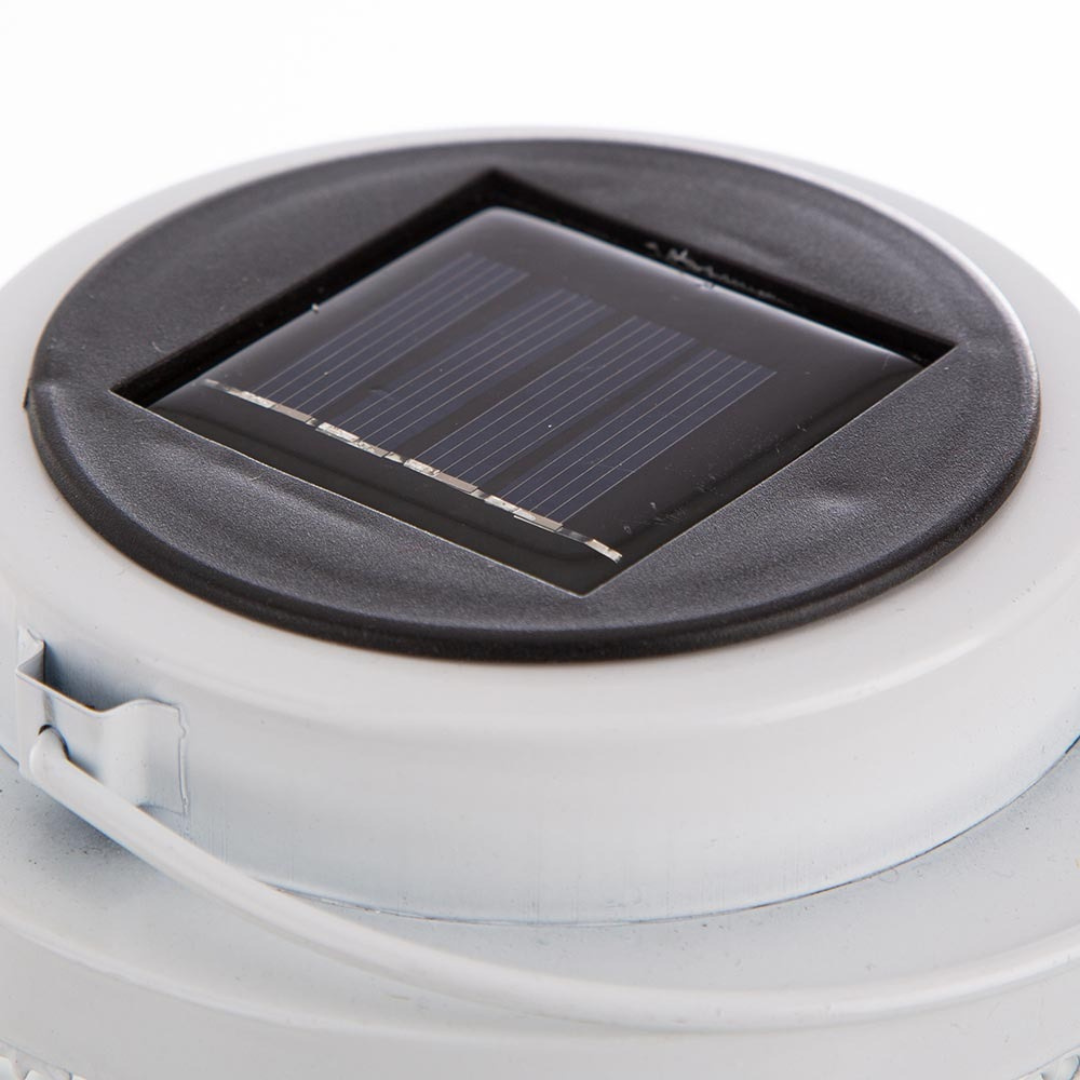 Solarlaterne LED Garten Weiß Metall Orientalisches Design 18cm Außen