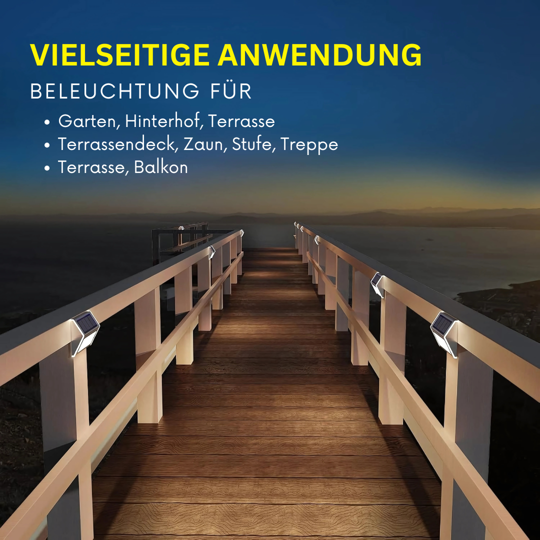 Solar LED Wandleuchte Außen – Edelstahl, Warmweiß, Mit Sensor