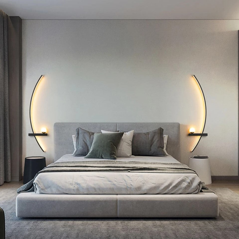 Minimalistische LED-Wandleuchte Schwarz mit 3 Beleuchtungsmodi