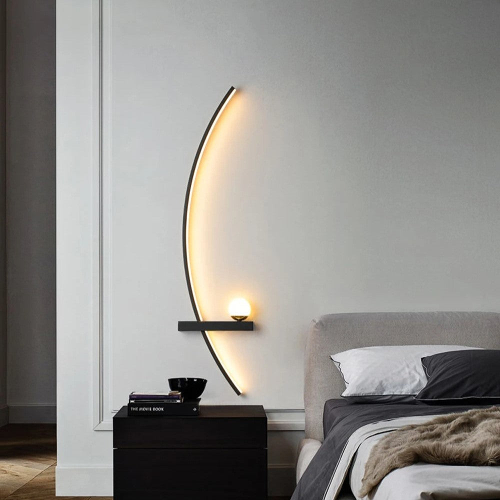 Minimalistische LED-Wandleuchte Schwarz mit 3 Beleuchtungsmodi