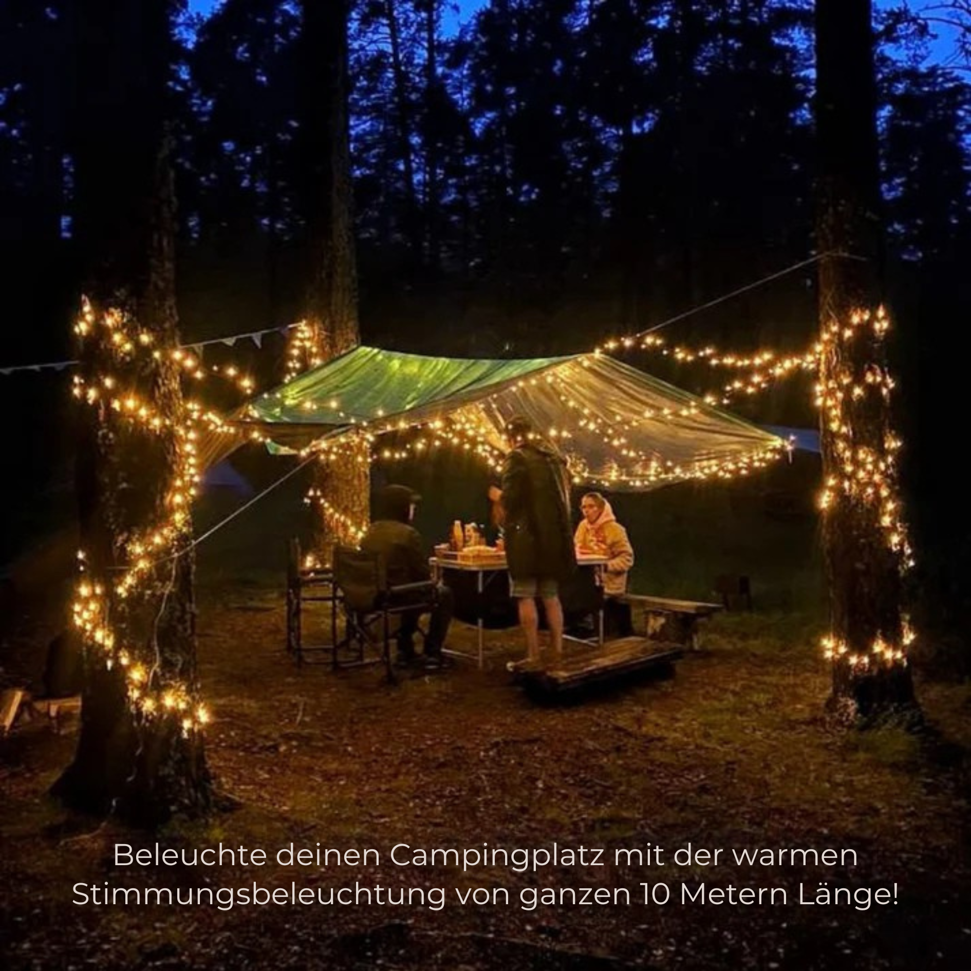 Camping Lichterkette LED Aufrollbar - CAMPBUDDY™