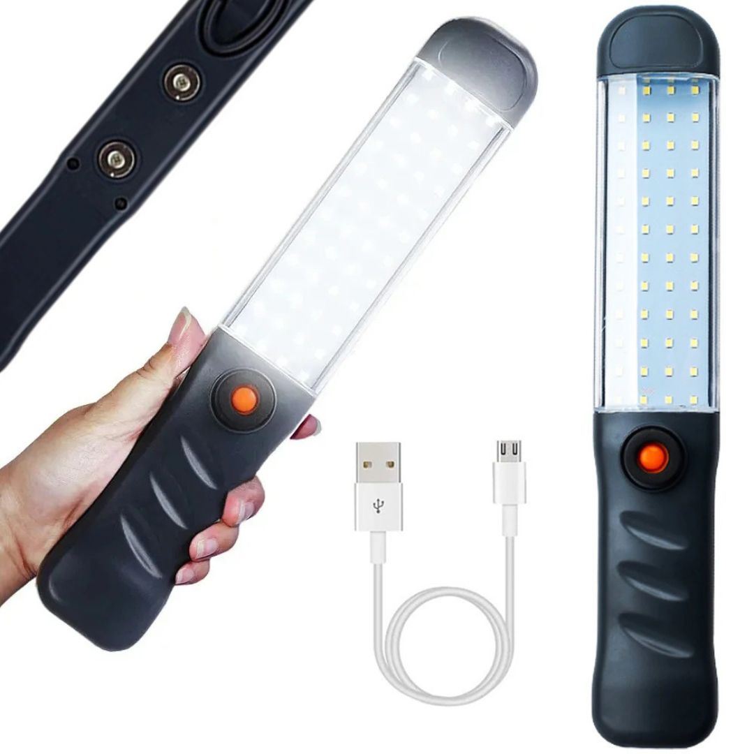 LED Arbeitslampe mit USB-Ladung, Dimmer und Magnet – Tragbare Arbeitsleuchte für Werkstatt