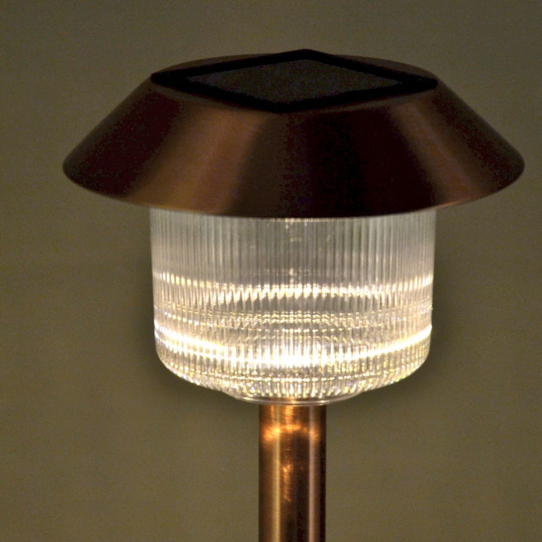 Kupfer Solar-Wegeleuchten Outdoor 12er-Pack – Gebürstete LED-Spieße