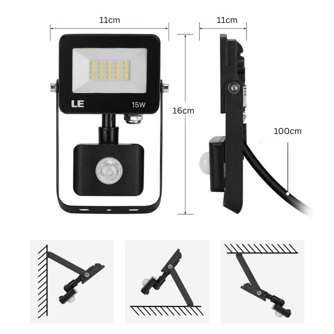 LED-Flutlicht mit Bewegungssensor 15W/30W/50W 5000K Wasserdicht für Außenbereich