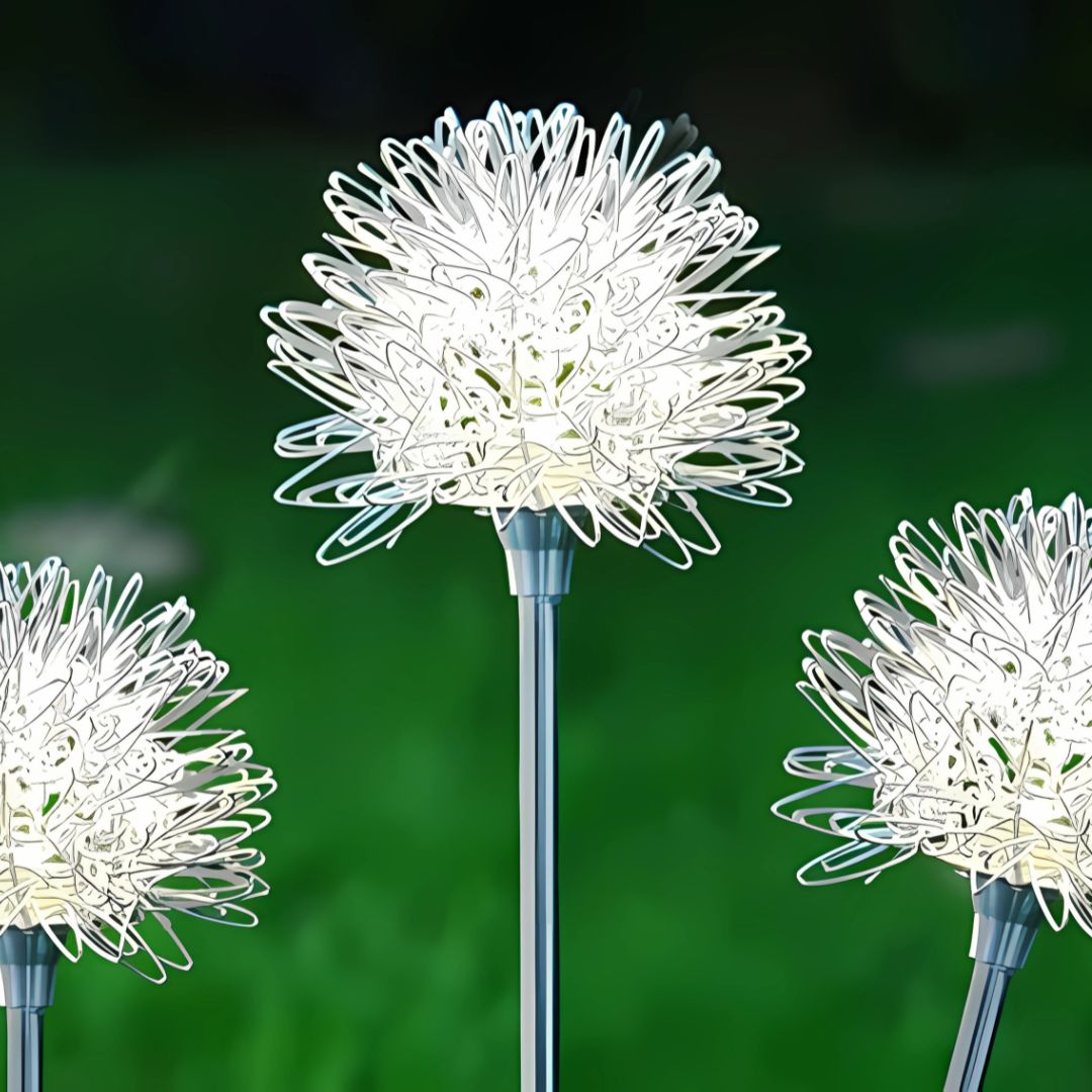 Solarleuchte Dandelion – Energiesparende Solarlampe für Gartenbeleuchtung, 30 cm, Wasserfest