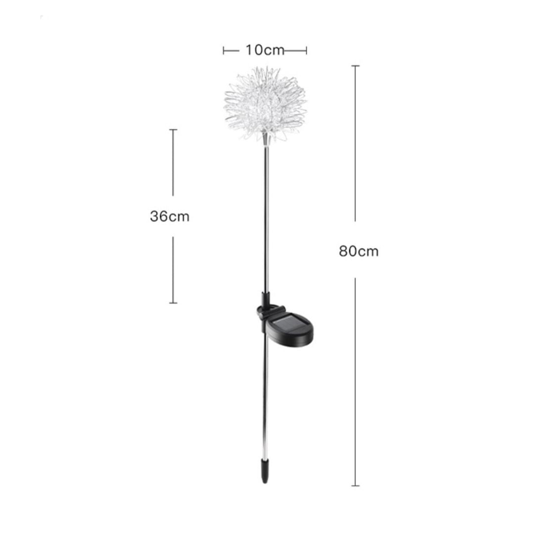 Solarleuchte Dandelion – Energiesparende Solarlampe für Gartenbeleuchtung, 30 cm, Wasserfest