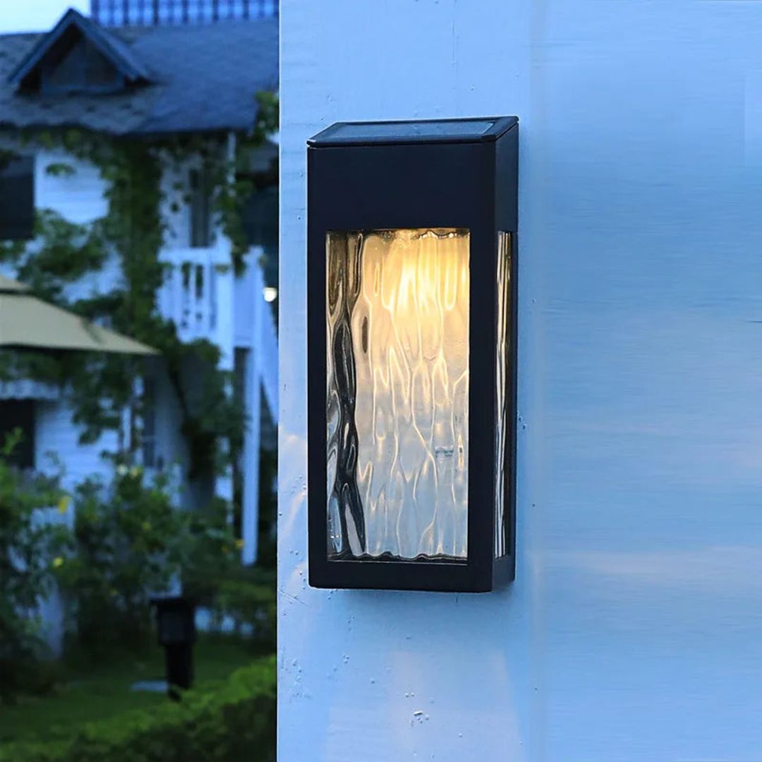 Solar Wandleuchte Außen – Energieeffiziente Wandlampe für Garten, Schwarz