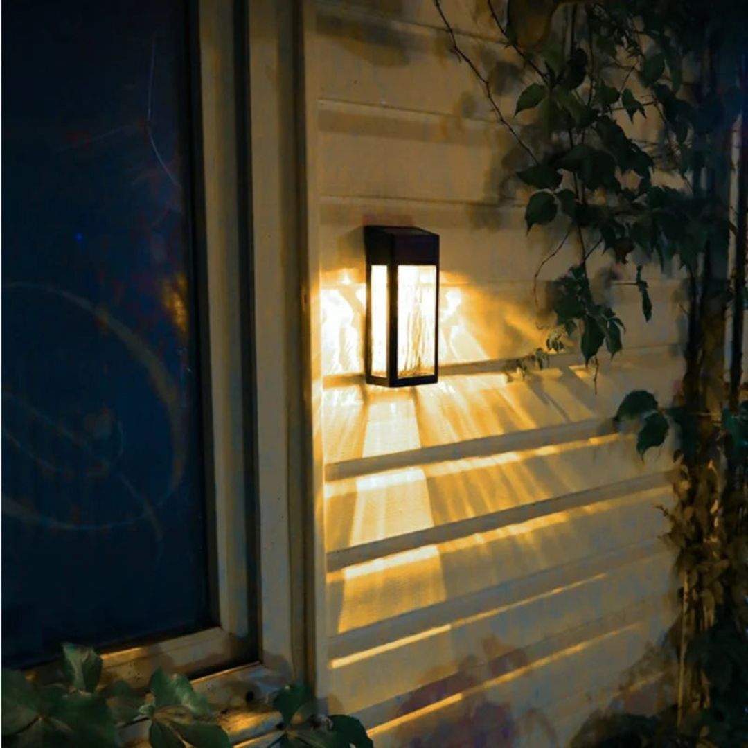 Solar Wandleuchte Außen – Energieeffiziente Wandlampe für Garten, Schwarz