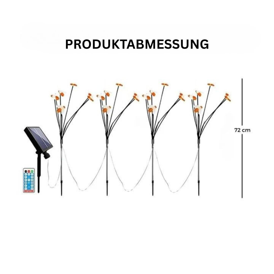 Solar Gartenlichter mit 24 LEDs – Wasserdichte Honigbienenlampe, Warmweiß