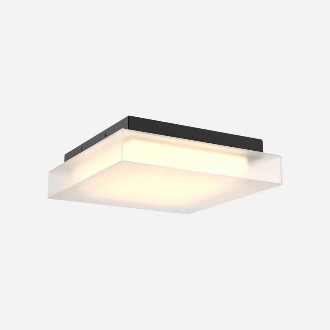 Moderne flächenbündige Deckenleuchte mit halb-opakem Diffusor - weißes Acryl
