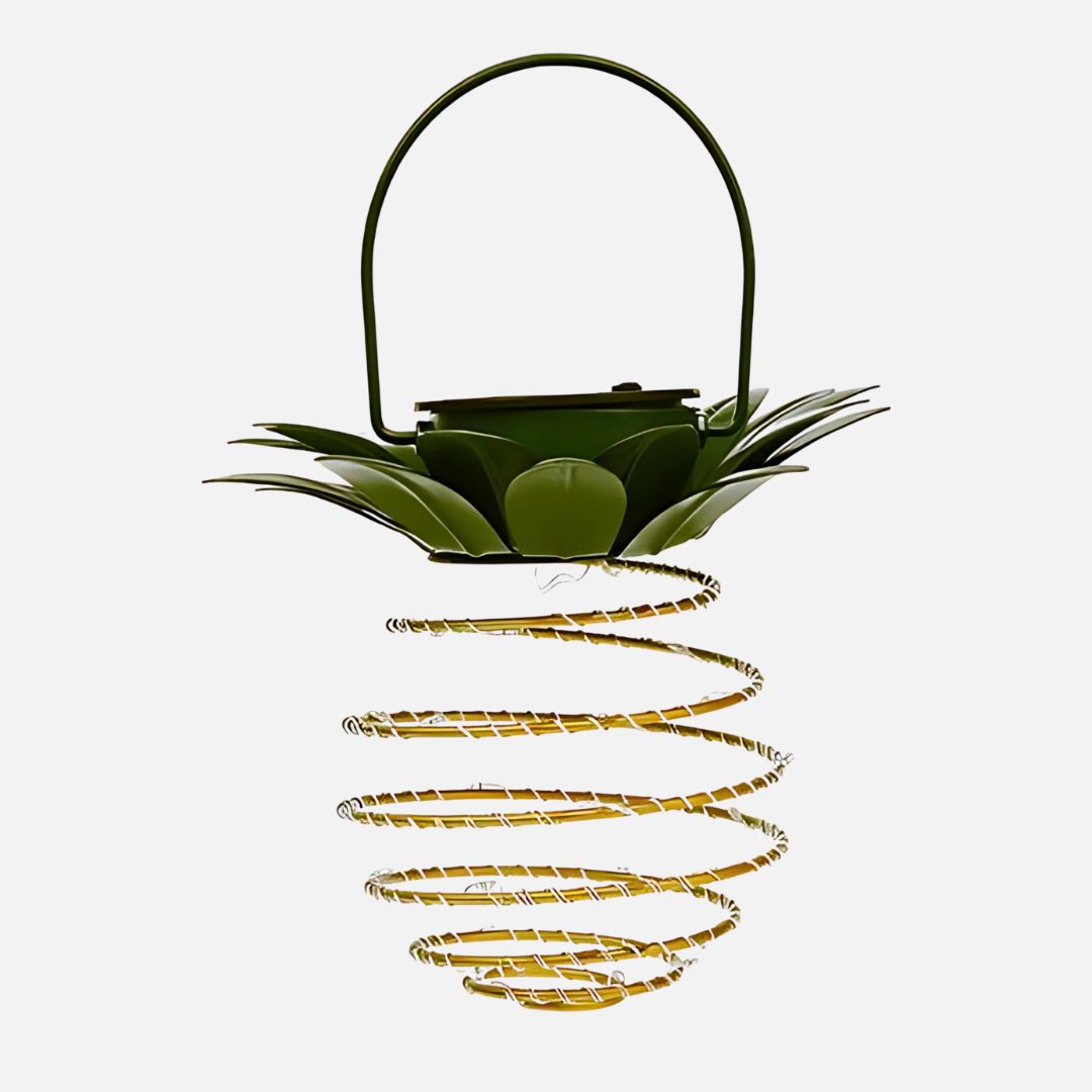 Tropische Ananas-Solar-Gartenleuchte mit warmem LED-Licht – Solarlampe für den Außenbereich