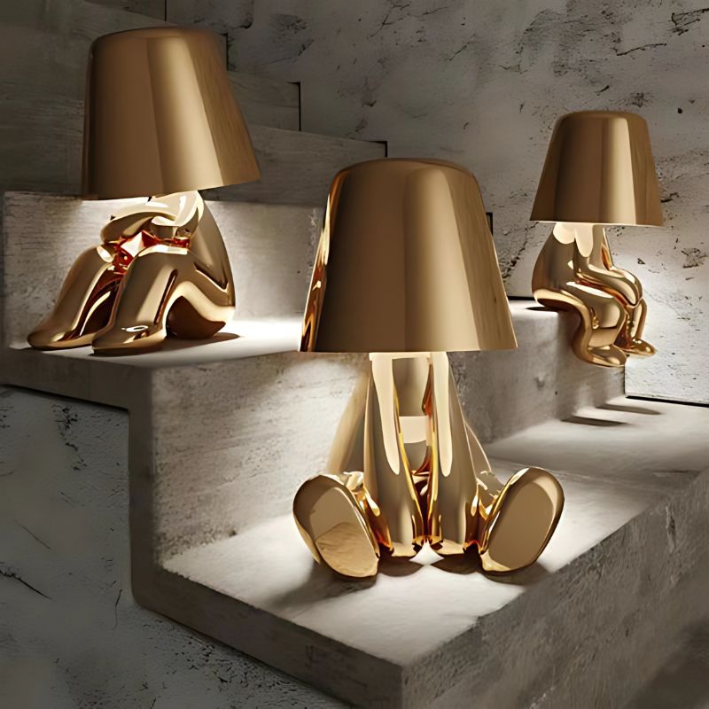 Goldene Tischlampe Kabellos – Dimmbar & Modern