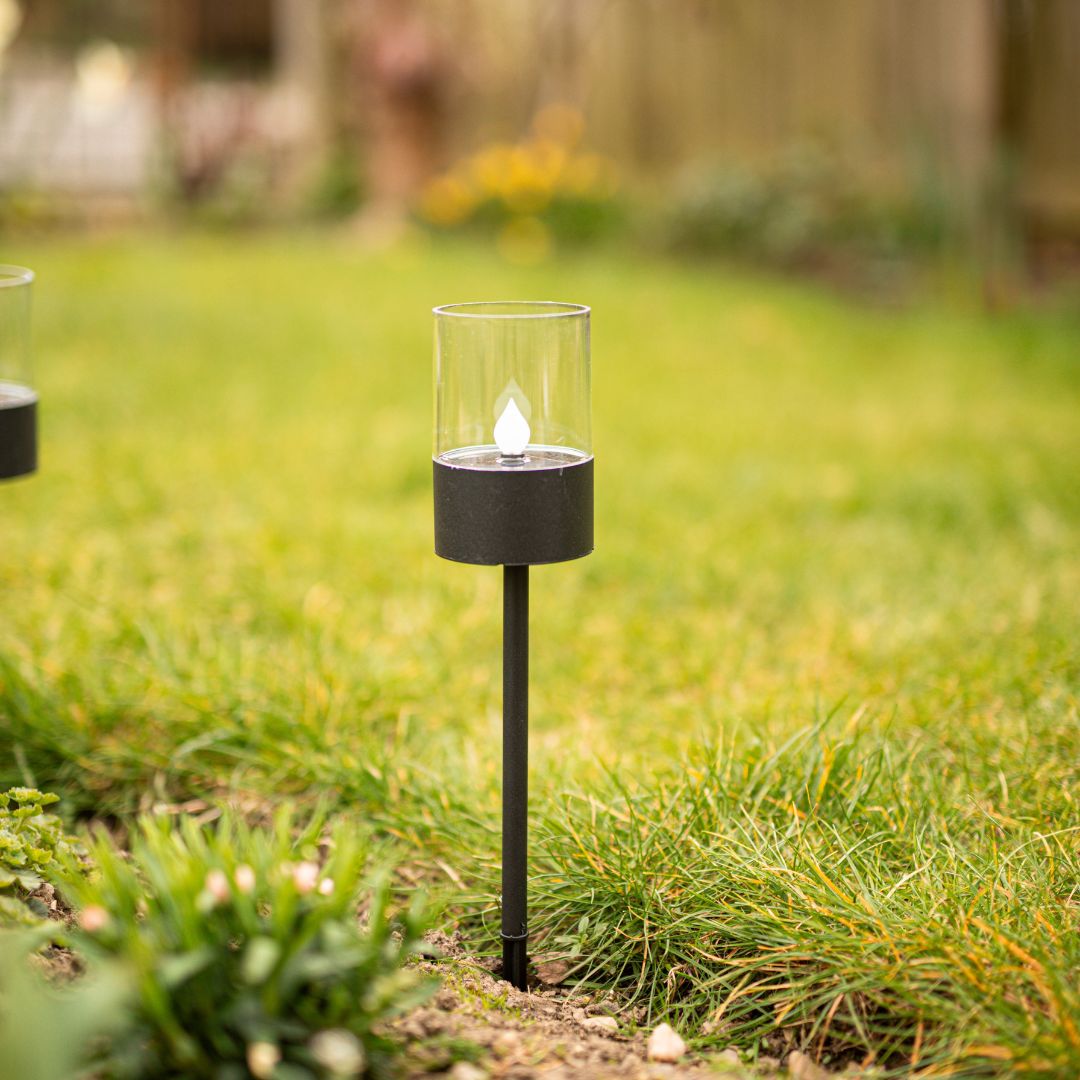 4er Set Solarleuchten Garten – 40 cm Hoch, LED Außenbeleuchtung mit Dämmerungssensor