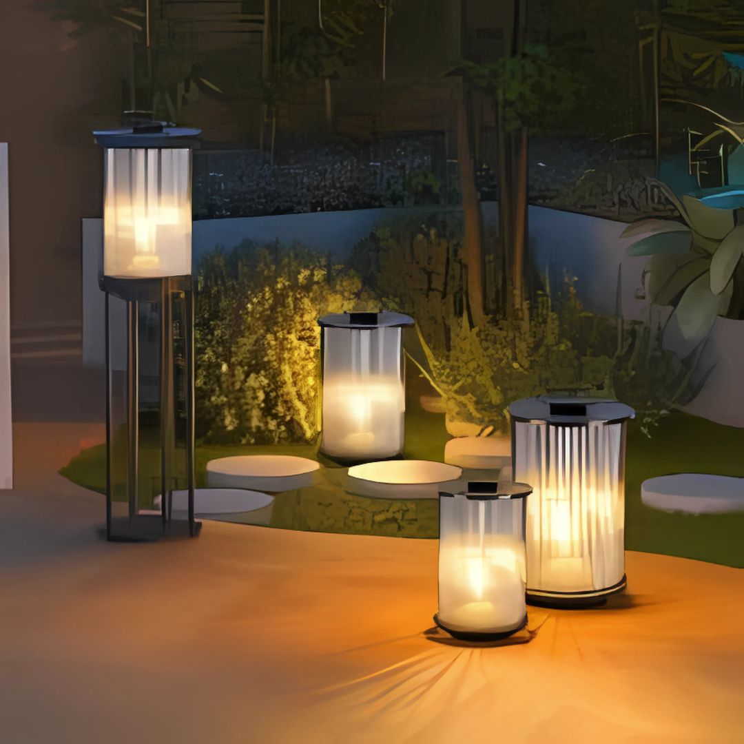 Solar Gartenlampe aus Kristallglas mit Edelstahlgehäuse – Wasserdicht, LED, Retro Design