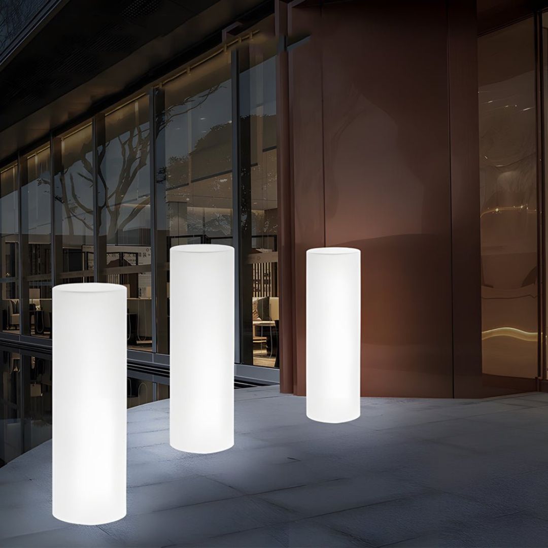 LED Außen-Stehlampe Zylinder RGB Farbwechsel Wasserdicht PE Licht
