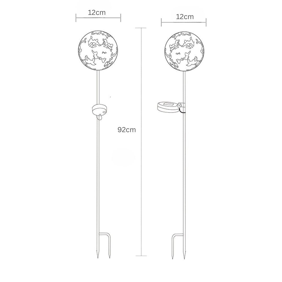 Solar-Gartenleuchte LED Ahornblatt Rost-Metall IP44