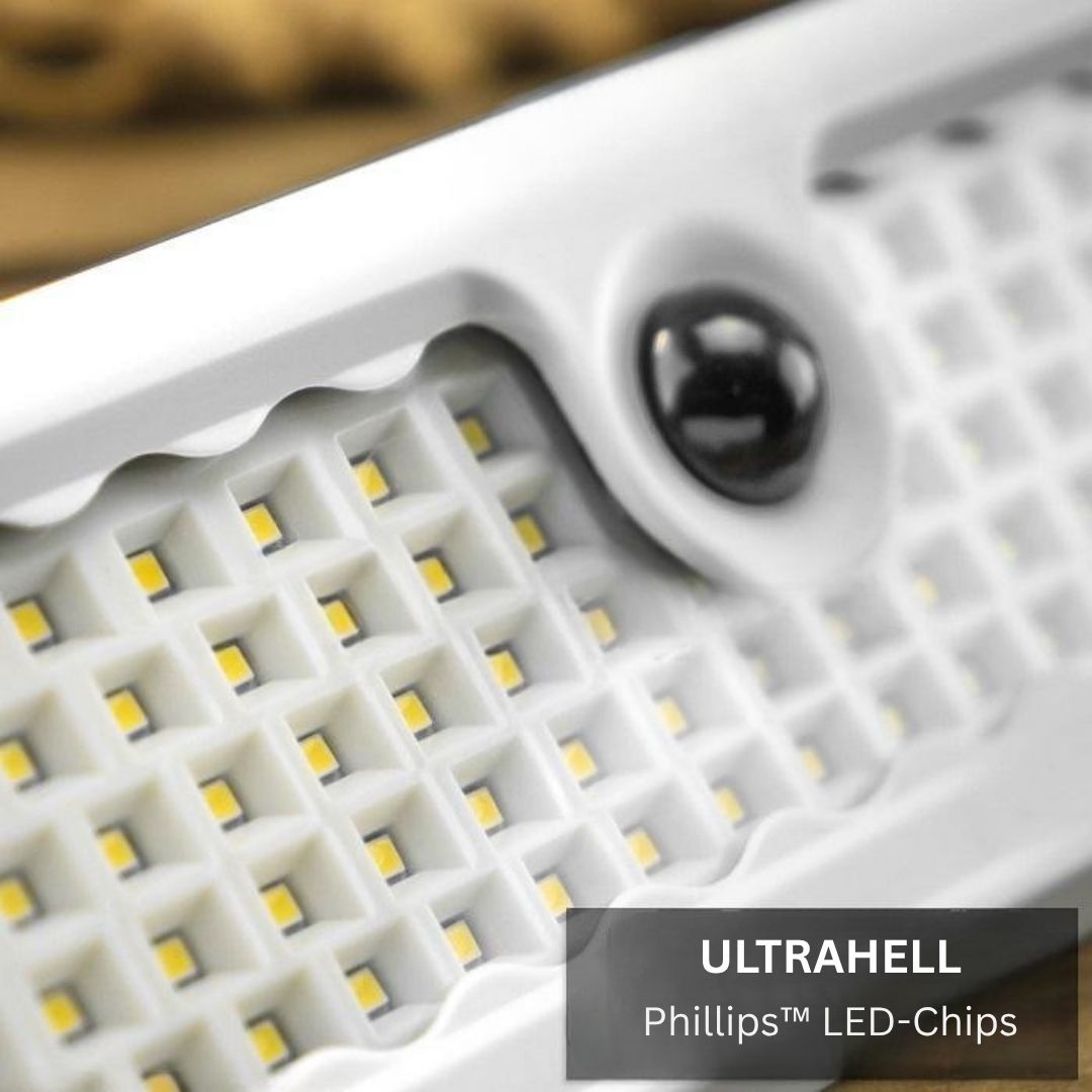 Solarleuchte mit 120 LEDs und Bewegungsmelder – Wetterfeste Gartenbeleuchtung