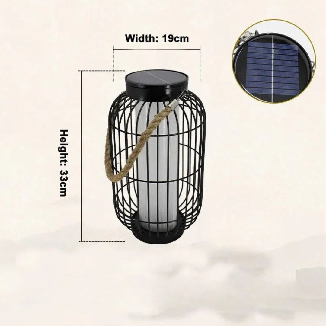 Solar-LED-Gartenlaterne mit Seilgriff – IP55