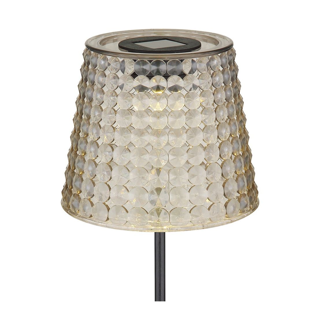 Solare LED-Gartenleuchten mit Erdspieß, schwarzer Rauchkunststoff