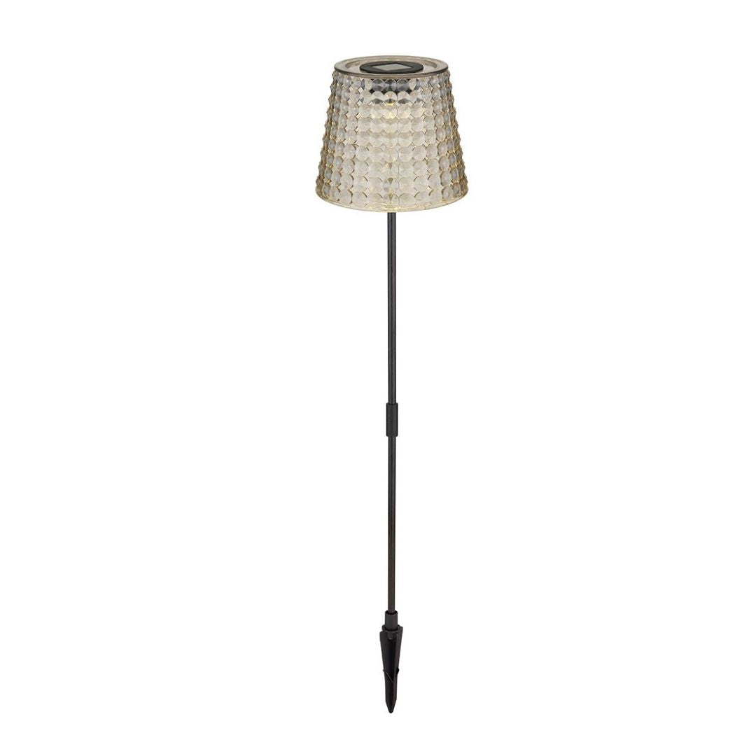 Solare LED-Gartenleuchten mit Erdspieß, schwarzer Rauchkunststoff