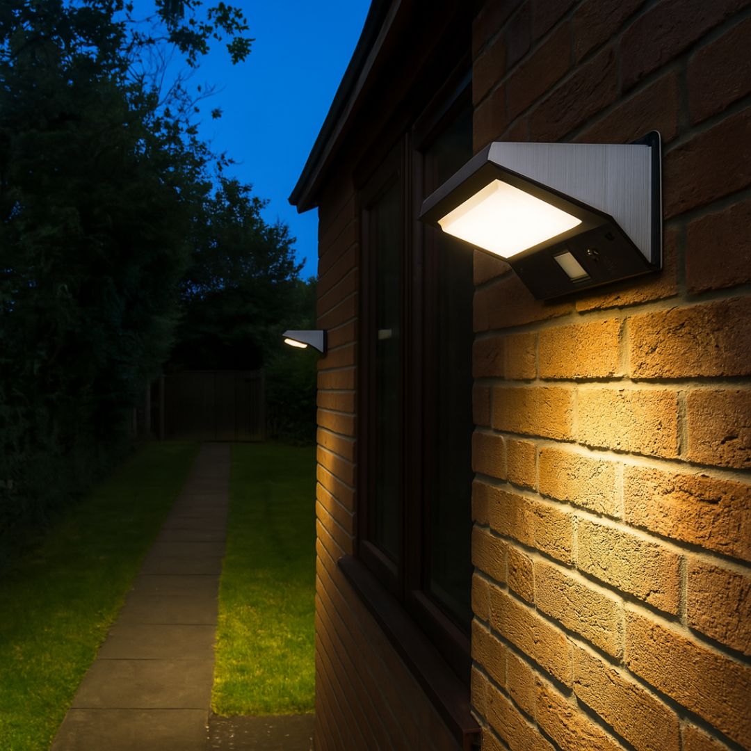 LED Wandleuchte Schwarz mit Bewegungsmelder – Außenbeleuchtung IP44