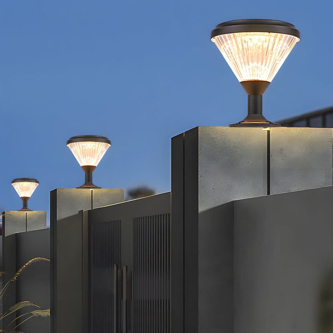 Solar-LED-Pfostenleuchte Außenbereich Wasserdicht Schwarz IP65 Farbwechsel