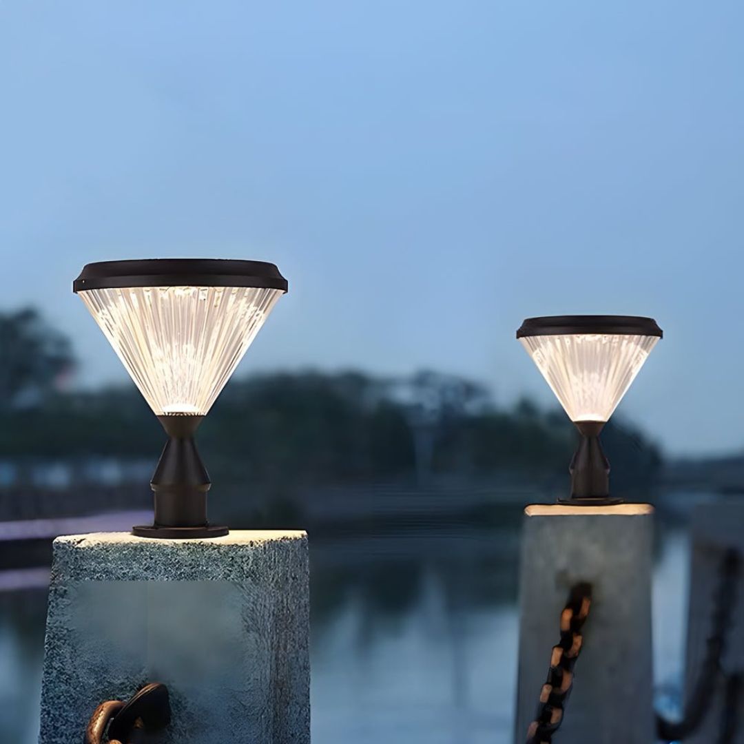 Solar-LED-Pfostenleuchte Außenbereich Wasserdicht Schwarz IP65 Farbwechsel