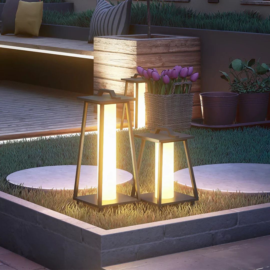 Outdoor-LED-Laterne Edelstahl Solar-Bodenlampe