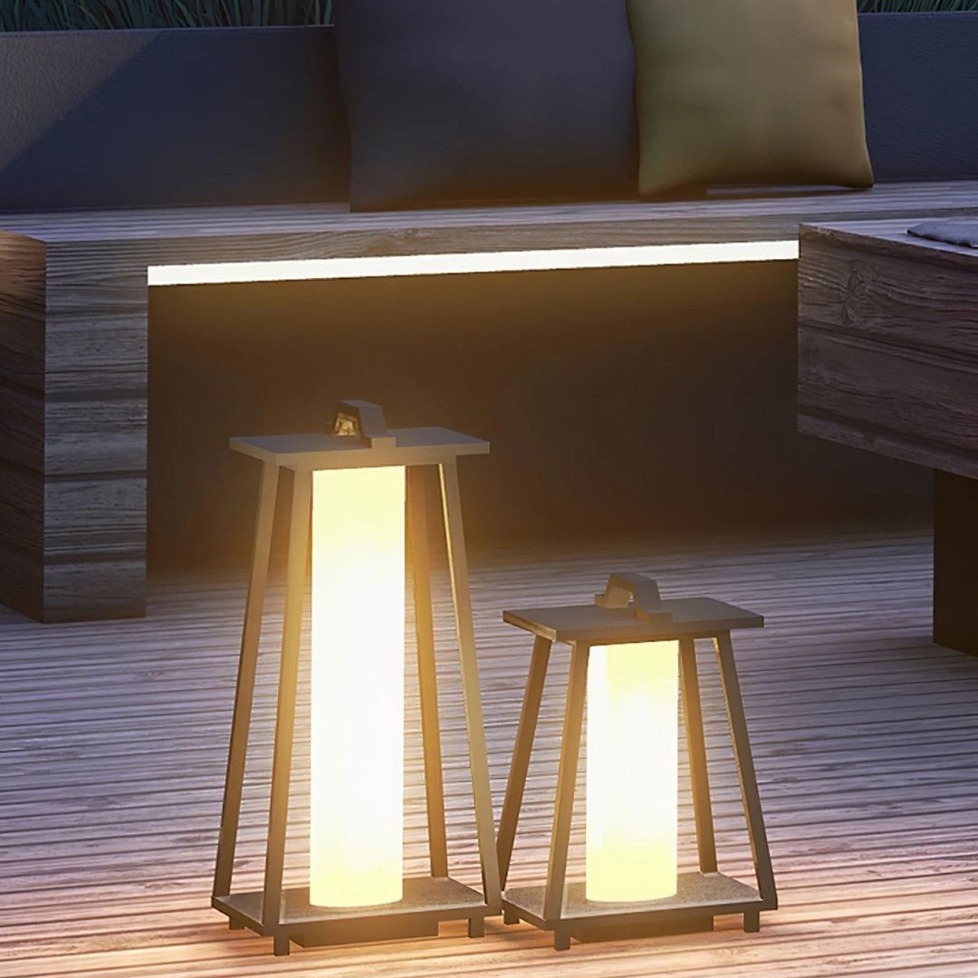 Outdoor-LED-Laterne Edelstahl Solar-Bodenlampe