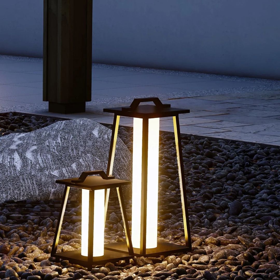 Outdoor-LED-Laterne Edelstahl Solar-Bodenlampe