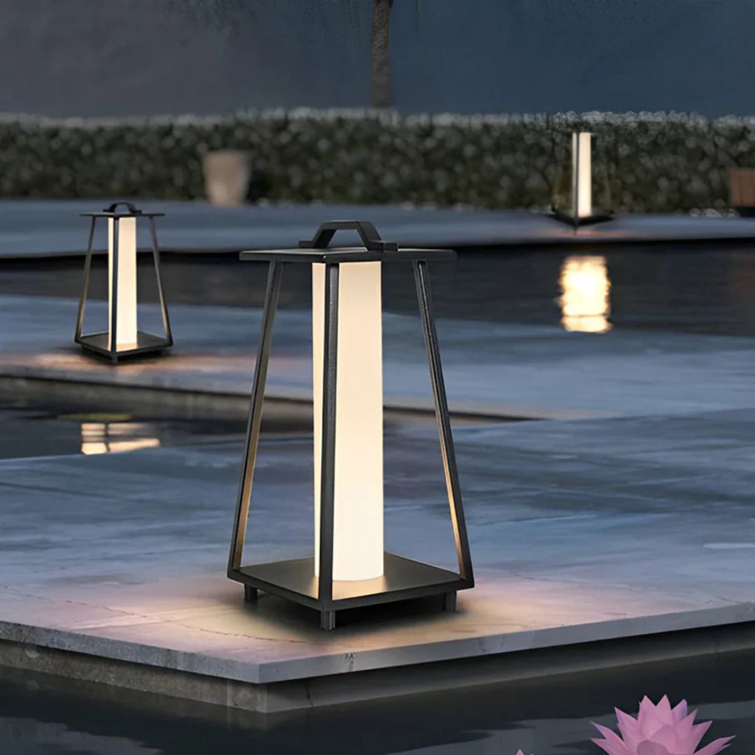 Outdoor-LED-Laterne Edelstahl Solar-Bodenlampe