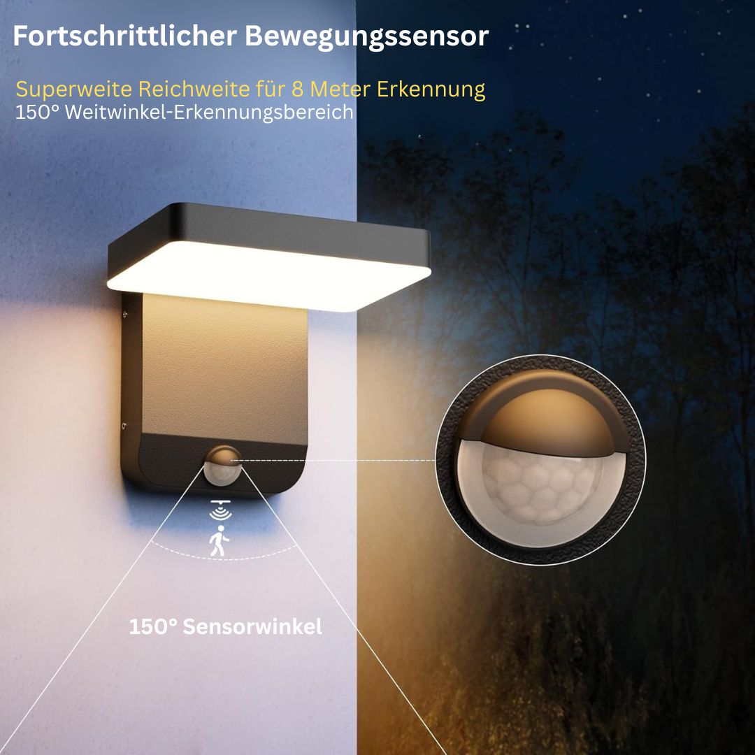 Solarbetriebene Außenlampe mit Bewegungsmelder – Wetterfest und Kabellos für Garten und Haus