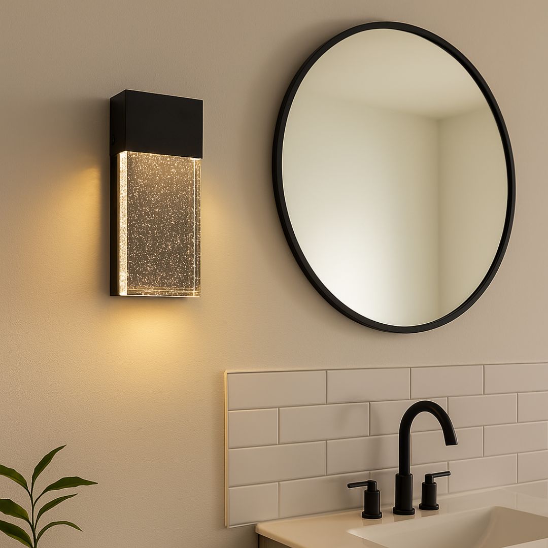 LED Wandlampe mit Bubble-Glas und CCT-Auswahl – Vertikales Design
