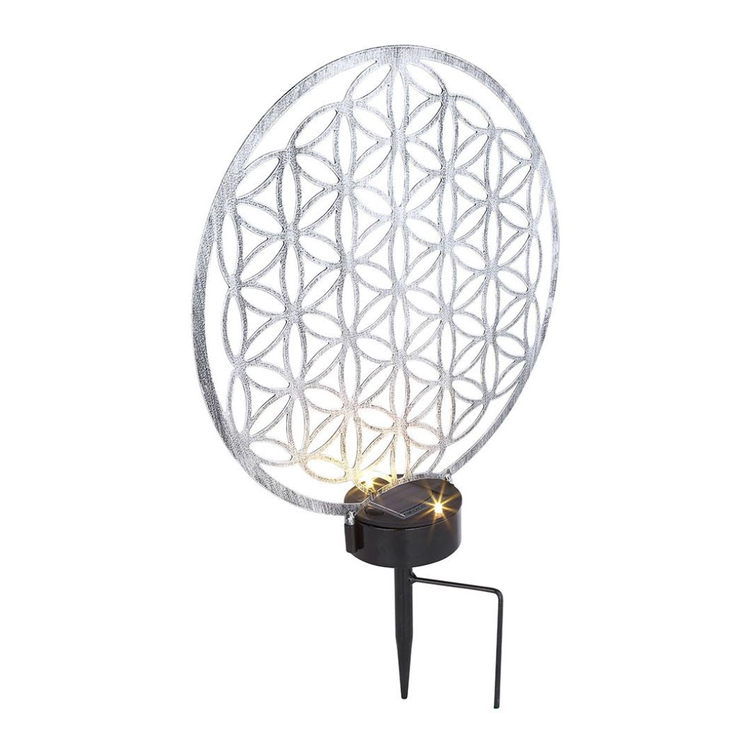 LED Solarleuchte Antiksilber mit Erdspieß für Außenbeleuchtung