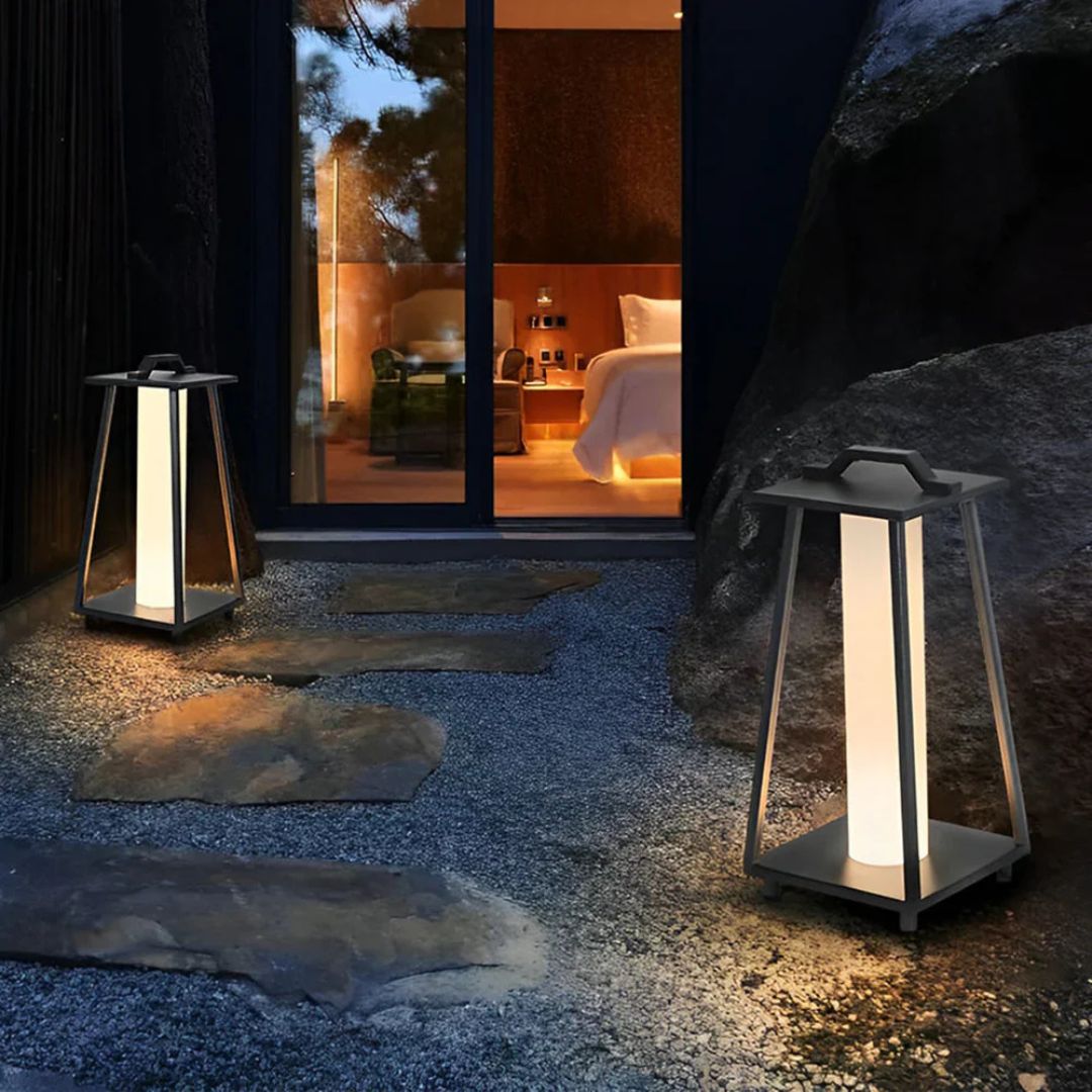 Outdoor-LED-Laterne Edelstahl Solar-Bodenlampe