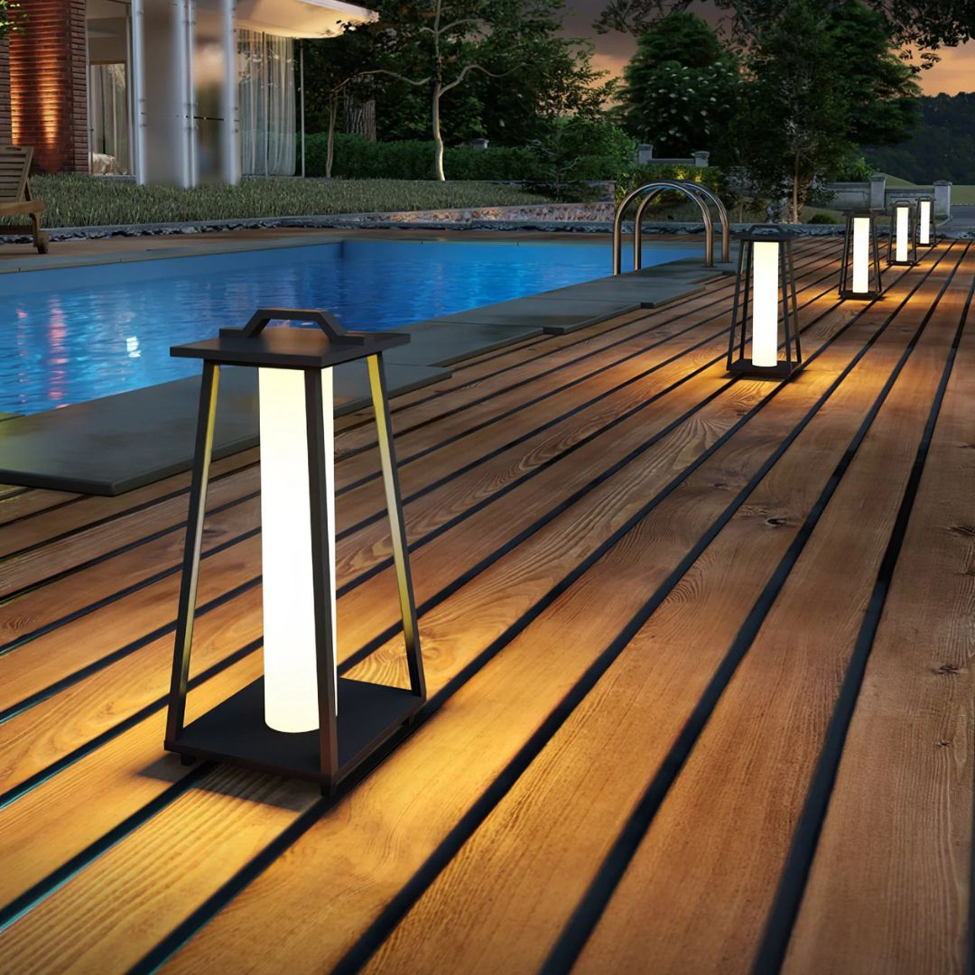 Outdoor-LED-Laterne Edelstahl Solar-Bodenlampe