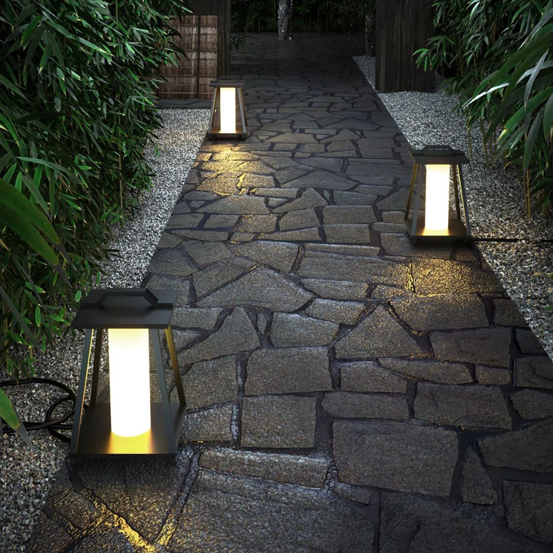 Outdoor-LED-Laterne Edelstahl Solar-Bodenlampe