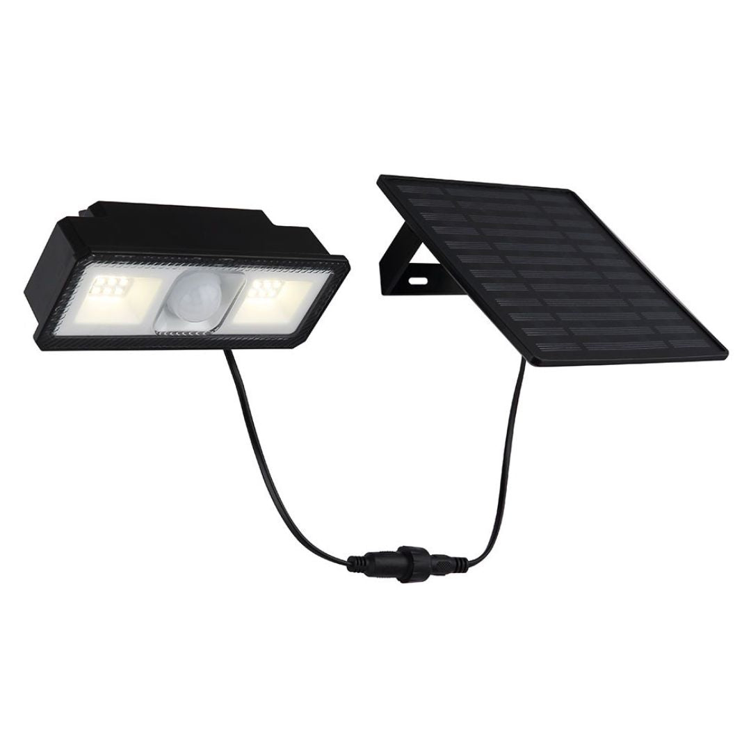 LED Solar-Wandleuchte mit Bewegungsmelder IP65 500 lm Schwarz