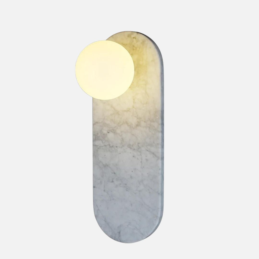 Elegante Wandleuchte aus Marmor, G9 Licht, 36 cm hoch, 12 cm breit