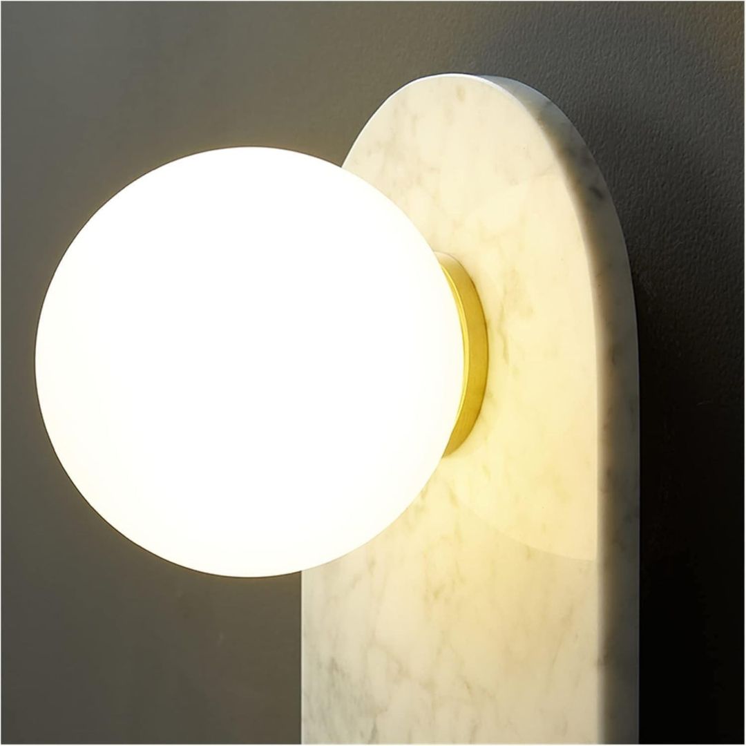Elegante Wandleuchte aus Marmor, G9 Licht, 36 cm hoch, 12 cm breit