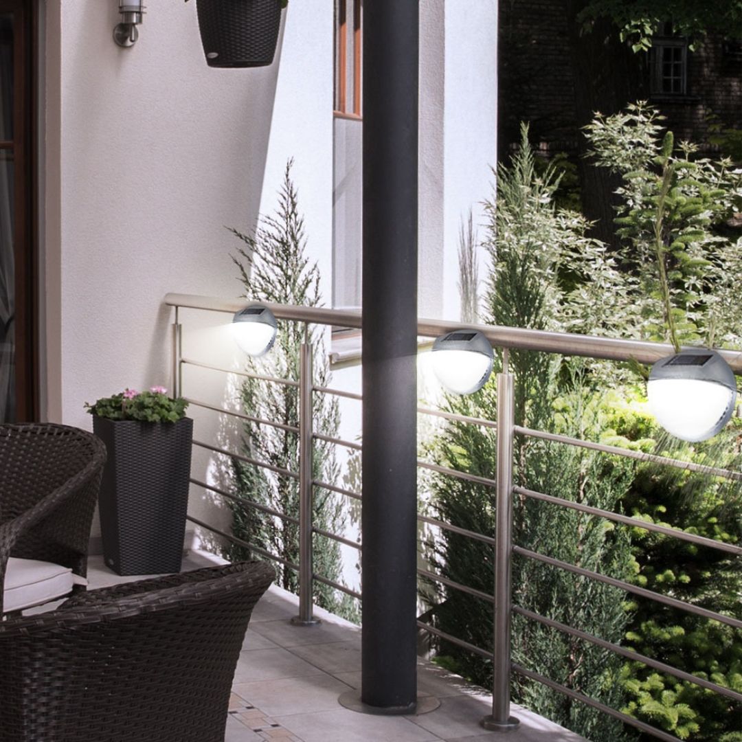 Solar Zaunleuchten LED Set mit 6 Stück Wasserdicht Kunststoff